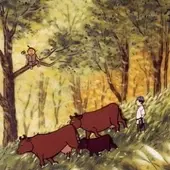 Постер аниме «Fukuji to Yumihiko: Umi wo Watatte Kita Ushikai Shounen»